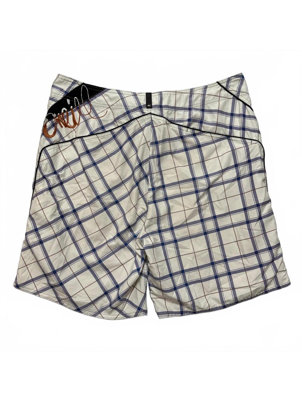 VTG Y2K O'Neill Plaid Board Shorts Men's L White Surf Skate